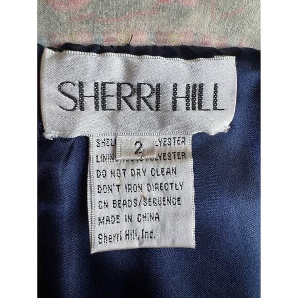 Sherri Hill Size 2 Embroidered Sequin Halter Formal Evening Prom Dress - Picture 10 of 10